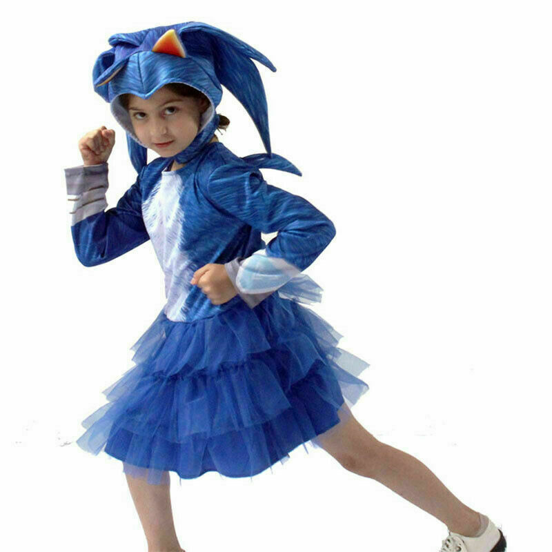 Boys Girls Sonic The Hedgehog Jumpsuit Cosplay Costume Fancy Dress