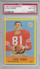 1967 PHILADELPHIA FOOTBALL Dave Parks #176 PSA 8 NM-MT San Francisco 49ers
