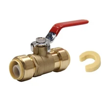 EFEILD 3/4"  PUSH FIT BRASS BALL VALVE FULL PORT WITH CLIP, LEAD FREE