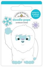 Doodlebug Doodle-Pop Stickers Hello Winter Abominable Snowman Yeti Snowflakes