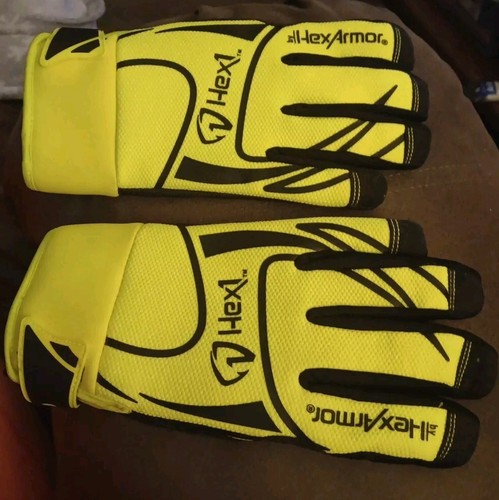 *Hex Armor* Hex 1 Safety Gloves, Size Small, Neon Yellow & Black, Red Lettering