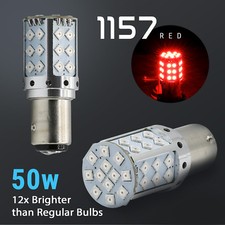 2X BAY15D 1157 50W Red LED Rear Brake Stop High Power Tail Lamp Light Bulbs Pair