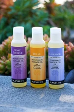 Plantlife Massage Oil 4 oz- Variety Scents, Silky Skin, Light Aroma, Made in CA