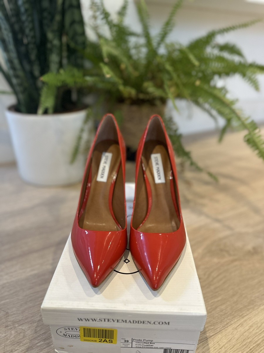 Steve Madden Vala Red Patent Heels stilettos 39 UK Shoes