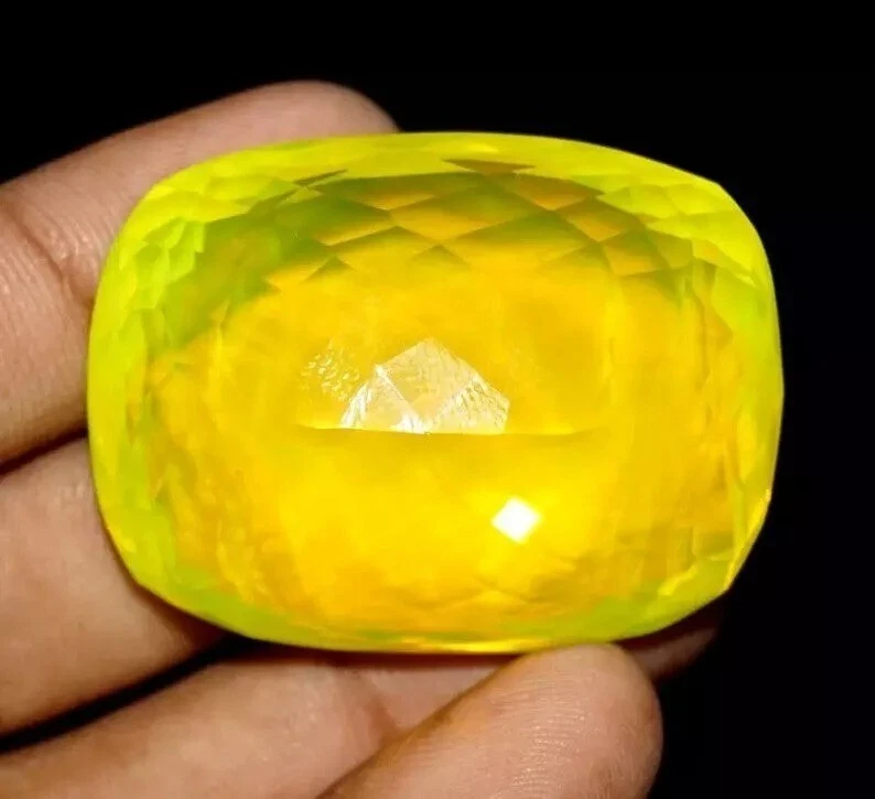 Piedra preciosa suelta australiana Welo corte cojín ópalo amarillo 68,67 quilates certificado AAA Foto 4 de 4