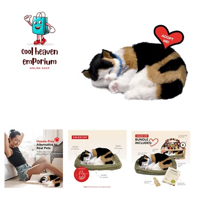 Original Petzzz Calico Cat, Realistic Lifelike Stuffed Interactive Pet Toy, C...
