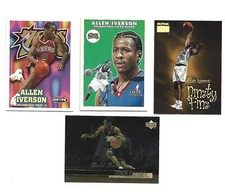 1997-01 Allen Iverson 4-Card Lot 97 Hoops #114 99 Skybox #209 Ud #157 Fleer #152