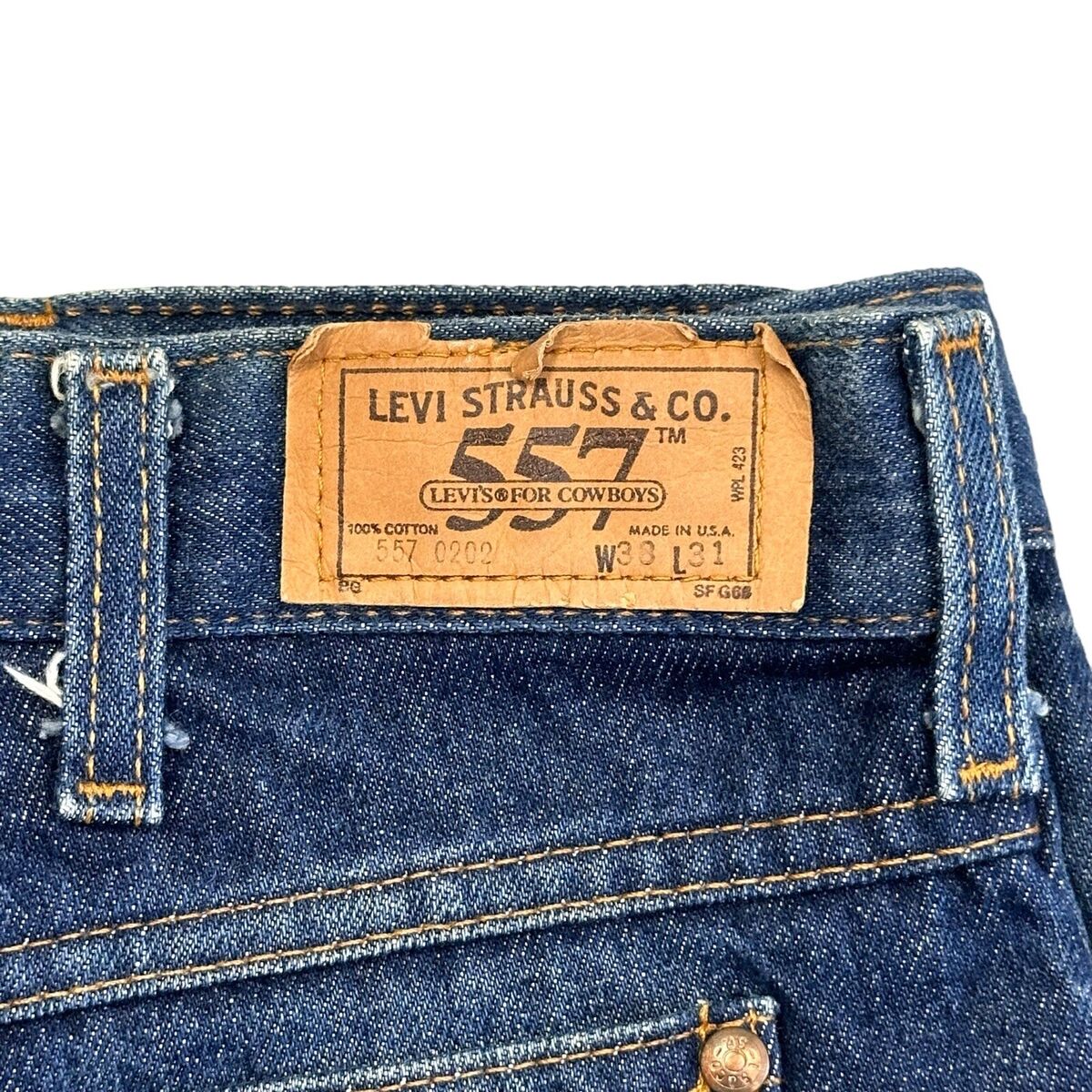 Levi's 557 For COWBOYS Made In USA Vintage 36x31 Dark Wash Levi's 557 For COWBOYS Made In USA Vintage 36x31 Dark Wash