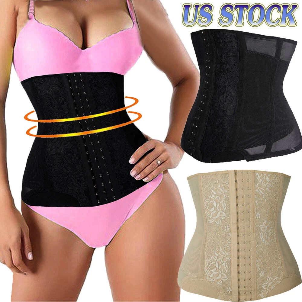 Women Lace Waist Trainer Trimmer Body Shaper Tummy Control Corset Shapewear  USA