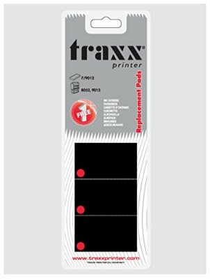 Traxx 7/9012 Ersatz Stempelkissen - schwarz - 3er Pack