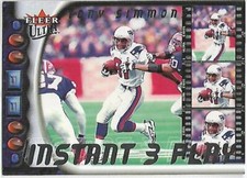 2000 Fleer Ultra Instant Three Play #11 Tony Simmons NM Near Mint Patriots