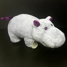 Pestañas de peluche Gund púrpura hipopótamo 12" animal de peluche 1990 hipopótamo vintage
