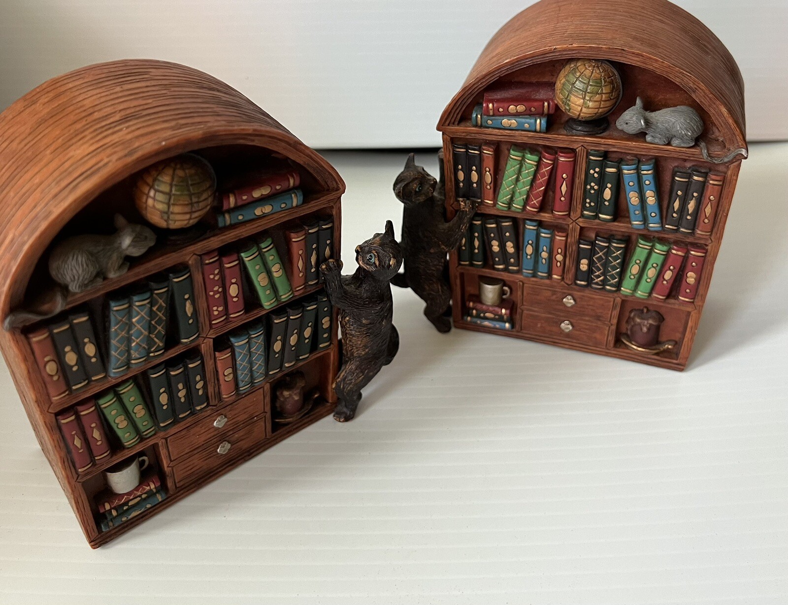 Rare BOOKENDS Cats Climbing Shelves (Barnes And Noble??) eBay