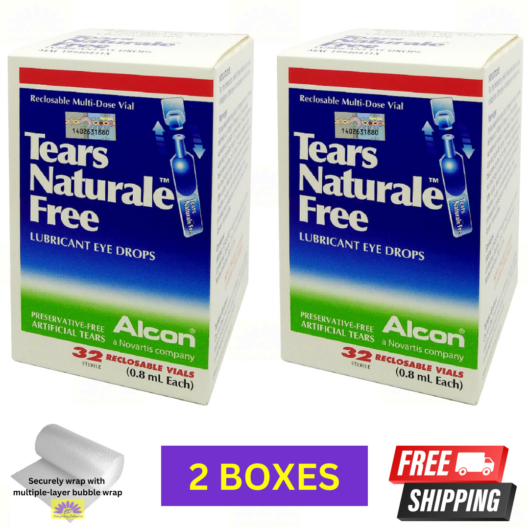 2 X Alcon Tears Naturale Free 32 Vials (0.8ml/each) Lubricant Dry Eye Drops