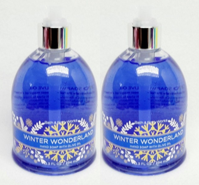 2 Bath & Body Works WINTER WONDERLAND Hand Soap w/ Olive Oil Bell