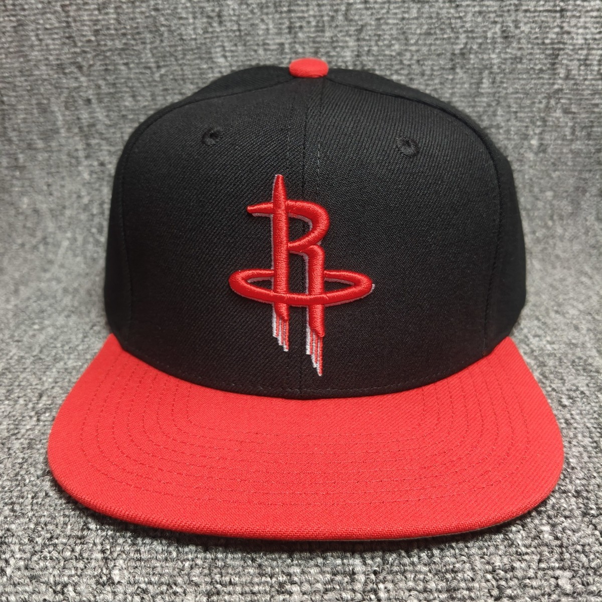 Mitchell & Ness Houston Rockets Snapback Flat Brim Black Red One Size