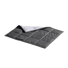 Calming Acupressure Cooling Reversible Weighted Lap Blanket with Charcoal