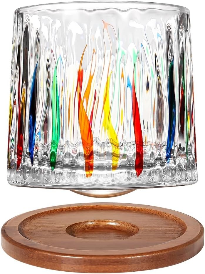 Uten Rotatable Old Fashioned Crystal Whiskey Glass, 275ml/10oz.