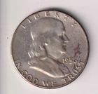 1956-P BEN FRANKLIN HALF-DOLLAR 90% SILVER PHILADELPHIA .50¢ UNITED STATES