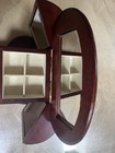 Solid Mahogany Jewelry Box With Gorgeous Heart Pulls. Nice Size. Beautiful Shape — photo 3