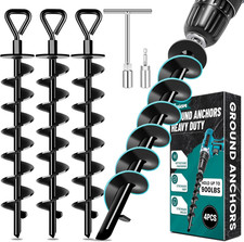 Ground Anchors Screw In, Heavy Duty Ground Trampoline Stakes High Wind Tent Stak