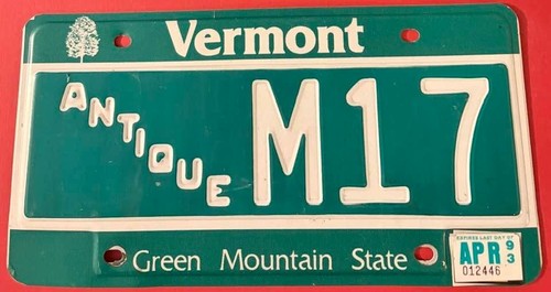 1993 Vermont Antique Vehicle License Plate M17 Sig Sauer Antiaircraft halftrack