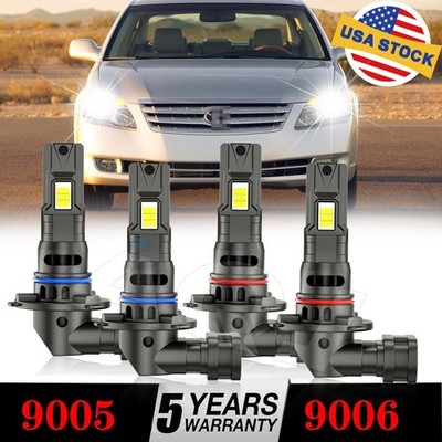 9005 9006 Combo LED Headlight Hi-Low Beam Cool White For Toyota Avalon 1998-2007