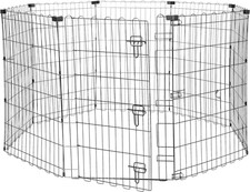 Foldable Metal Exercise Dog Playpen, Indoor/Outdoor, Single Door, 8 Panels, 36 I