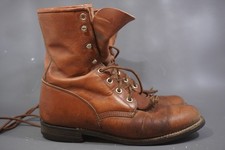 Vintage Justin L0515 Brown Leather Lacer Roper Boots Kiltie Womens Size 5.5 B
