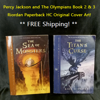 Percy Jackson and The Olympians 2&3 Set Riordan Paperback HC Original Cover Art
