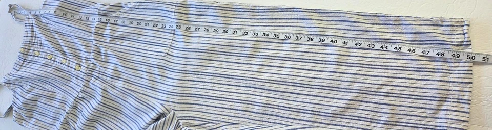 Mono Cami Old Navy Para Mujer Azul Blanco Rayas Mezcla Lino Talla Grande Foto 3 de 4
