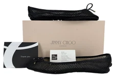 Jimmy Choo Black Perforated Leather Ballet Flats 8.5 US 38.5 EU Shoes Runway