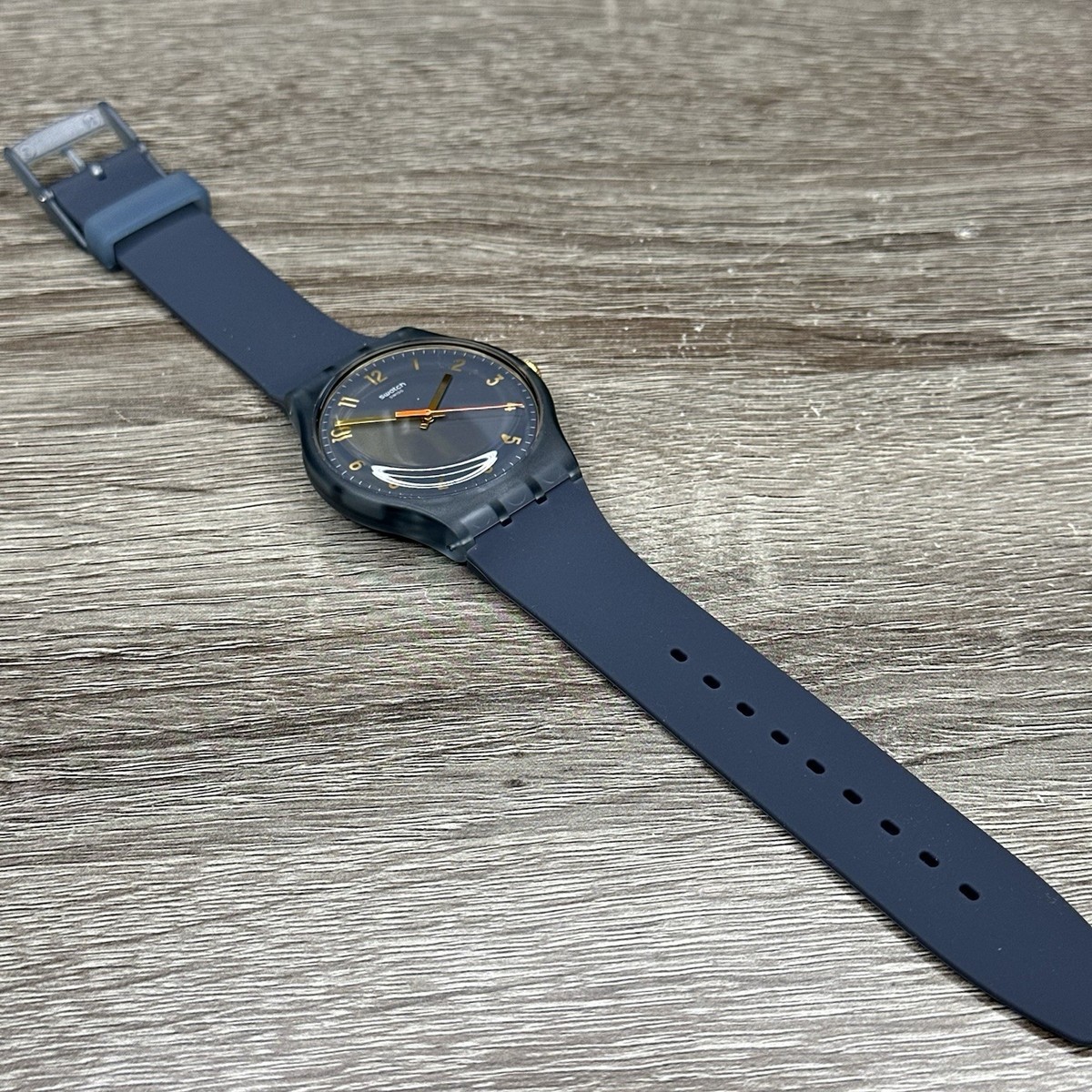 New Swiss Swatch Nuit Blue Dark Gray Dial UNisex Watch SUOM105 New Gent 41MM NUIT BLEUE - SUOM105 - Swatch® Official Store main image 4