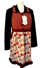 NWT ENVOGUE POMENGRANATE PRINT KITCHEN APRON, 100%COTTON