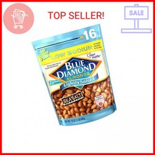 Low Sodium Lightly Salted Blue Diamond Almonds Snack Nuts, 16 Oz Bag