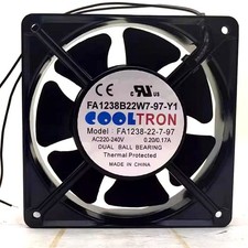 New COOLTRON FA1238B22W7-97-Y1 220V 0.20/0.17A Cabinet Cooling Fan QW