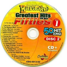 FIFTIES KARAOKE CDG DISC CHARTBUSTER CD G MUSIC CD 5013-02 OLDIES ROCK POP 