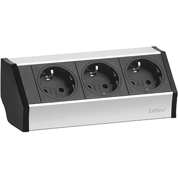Evoline V-Dock Steckdosenelement 3-Fach - Tischsteckdose, Schwarz-image