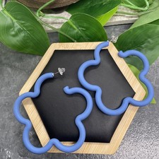 2.5 Silver-tone Acrylic Exaggerated Hoop Dangle Earring Set New Free Ship B8951