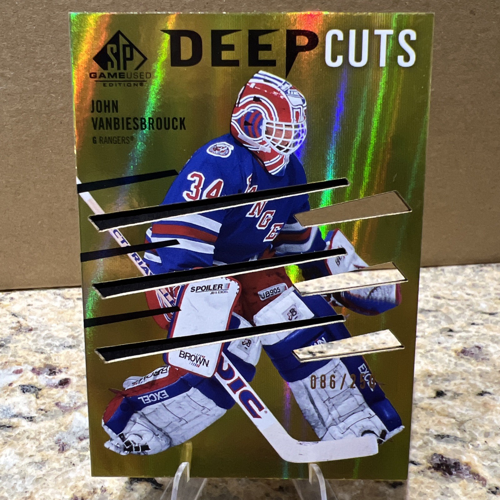 2023-24 UD SP Game Used DEEP CUTS John Vanbiesbrouck GOLD /250 New York Rangers