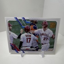 Topps 2021 Series Two Mike Trout Shohei Ohtani #621 Angels 70th Anniversary MLB