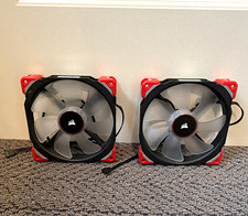  RARE Corsair 140mm Case Fans 2-Pack 4 pin power connector red and black