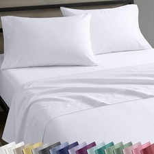 Queen Sheet Set - Natural 100 Cotton Sheets Queen Size Bed Set with Deep Poc...