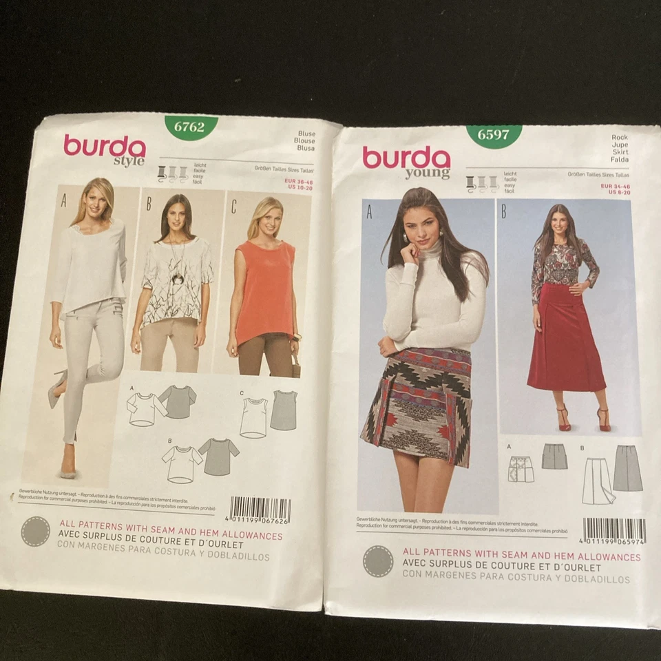 Lot of 8 Burda Sewing Patterns Ladies 2010s Various Sizes Uncut Easy /Super Easy - Image 3 of 4