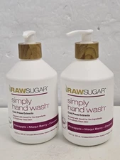 RAW SUGAR Simply Hand Wash 16.9 Fl Oz x2 Lot Cold press