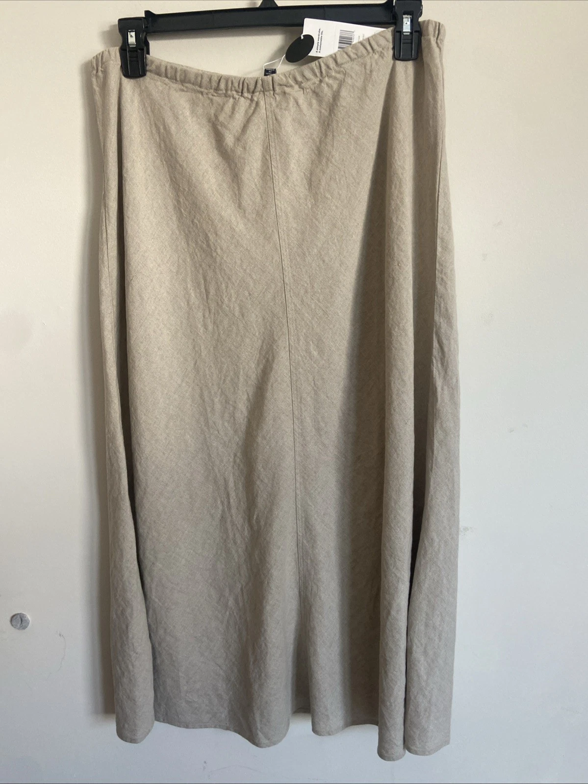 EILEEN FISHER Organic Linen A-Line Undyed Natural Beige Skirt Size Large