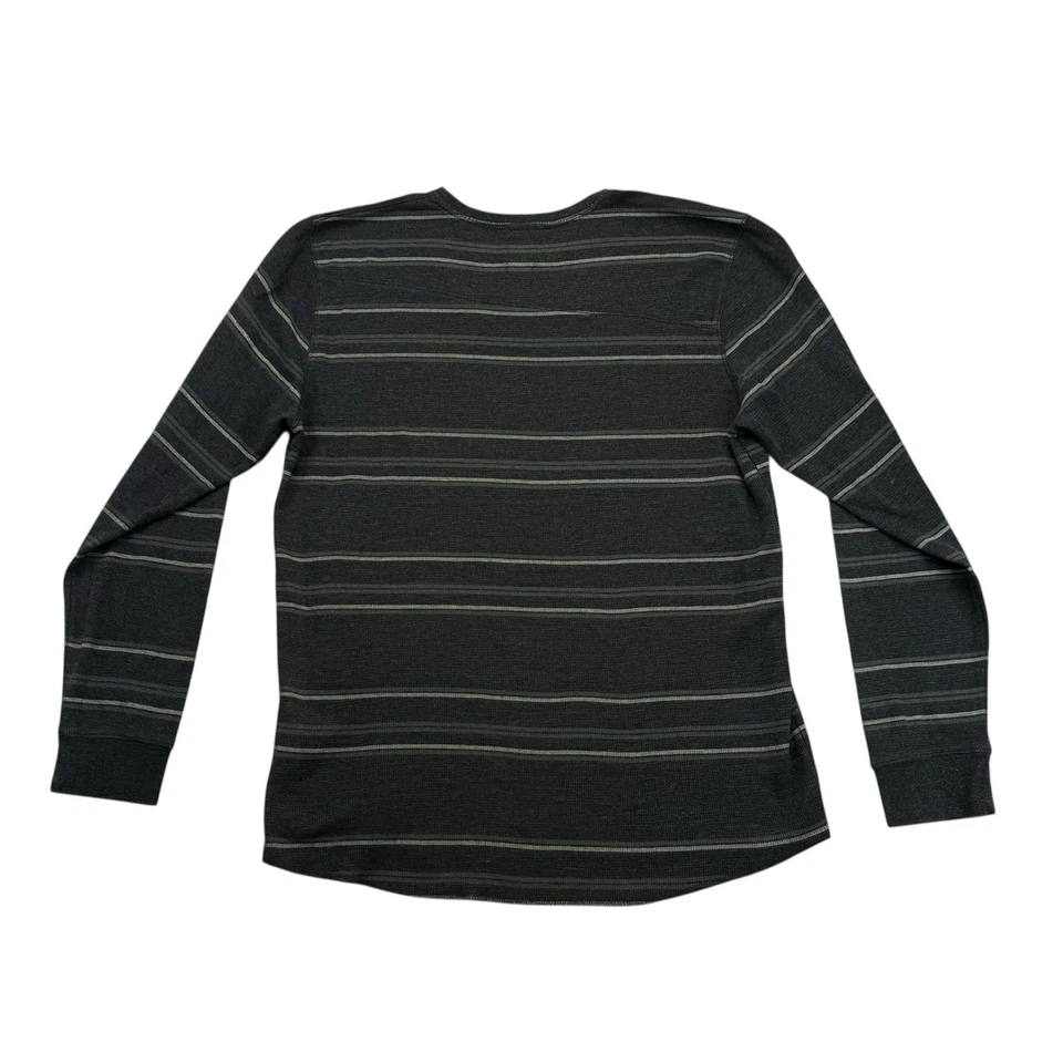 Volcom Shirt Mens XL Gray Striped Thermal Long Sleeve Skater Skateboarding - Image 2 of 4