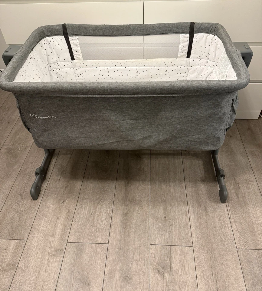 Kinderkraft Bedside Crib UNO UP, Ajustable Height, Easy Fixing, for Newborn - Image 2 of 4