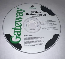 Gateway System Restoration CD Version 12.7 Windows 2000, Win 98, Win 95 NT 4.0