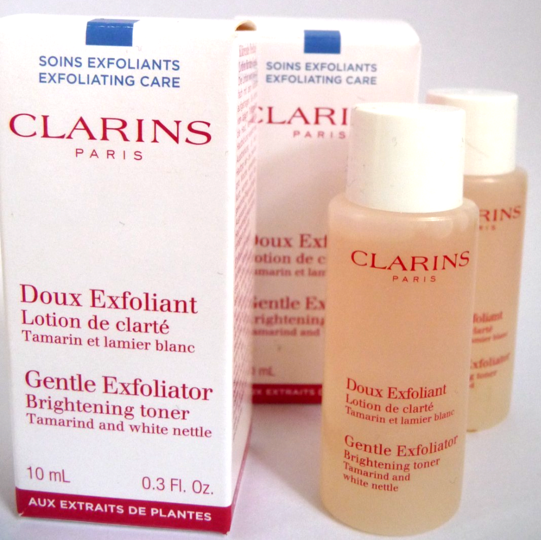 CLARINS Gentle Exfoliator Brightening Toner 20ml Total NEW 10mlx2 Rare
